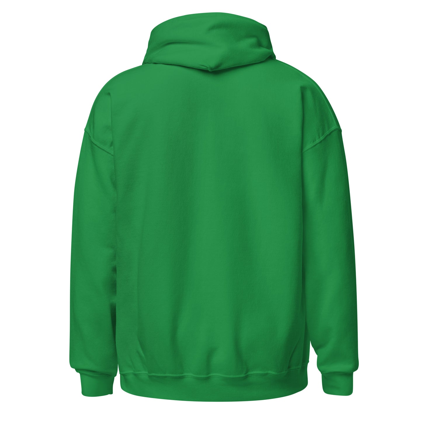 Back view of a men's green hoodie by Wizard Prints Shop