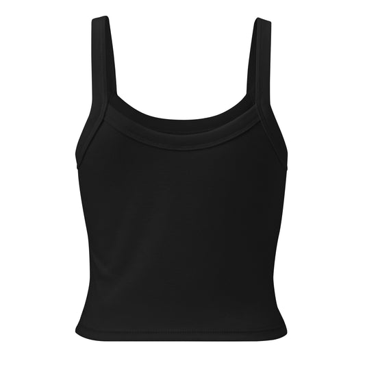 Back view of a women's black tank top by Wizard Prints Shop