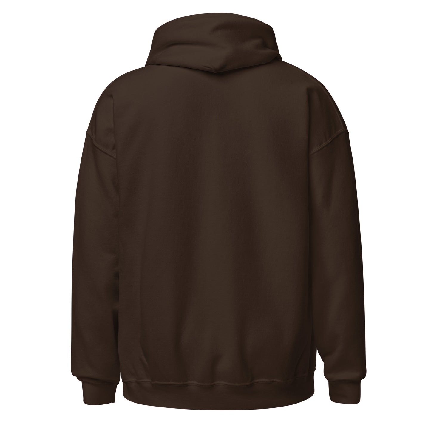 Back view of a women's brown hoodie by Wizard Prints Shop