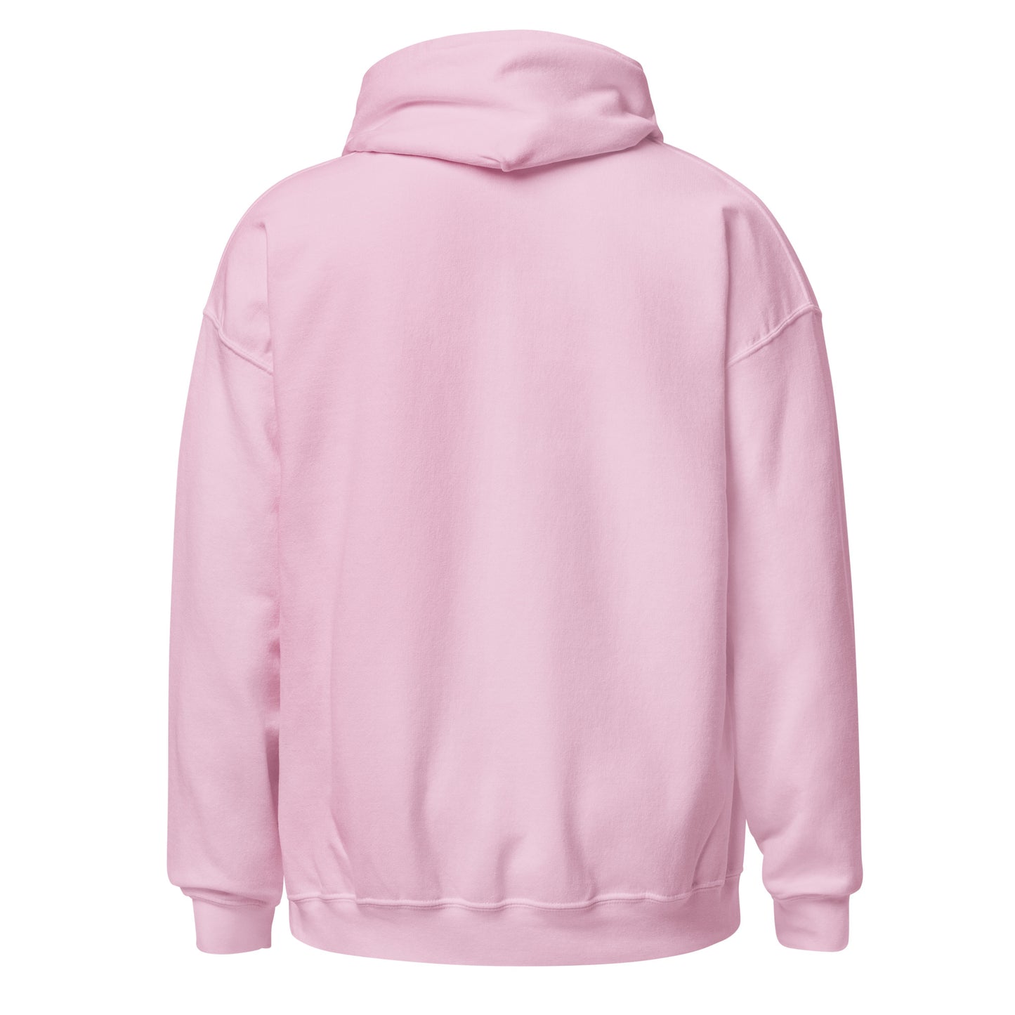 Back view of a women's light pink hoodie by Wizard Prints Shop