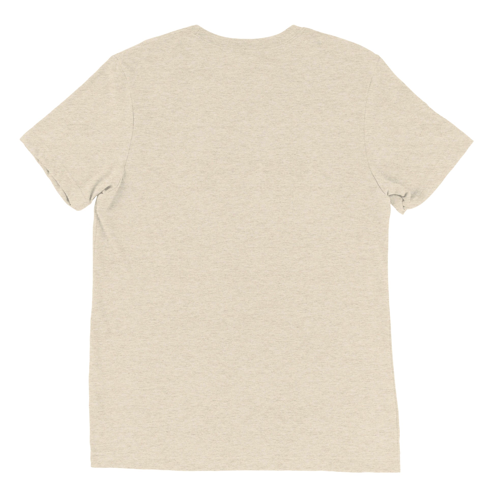 The back view of a men's festival graphic t-shirt in cream from Wizard Prints Shop