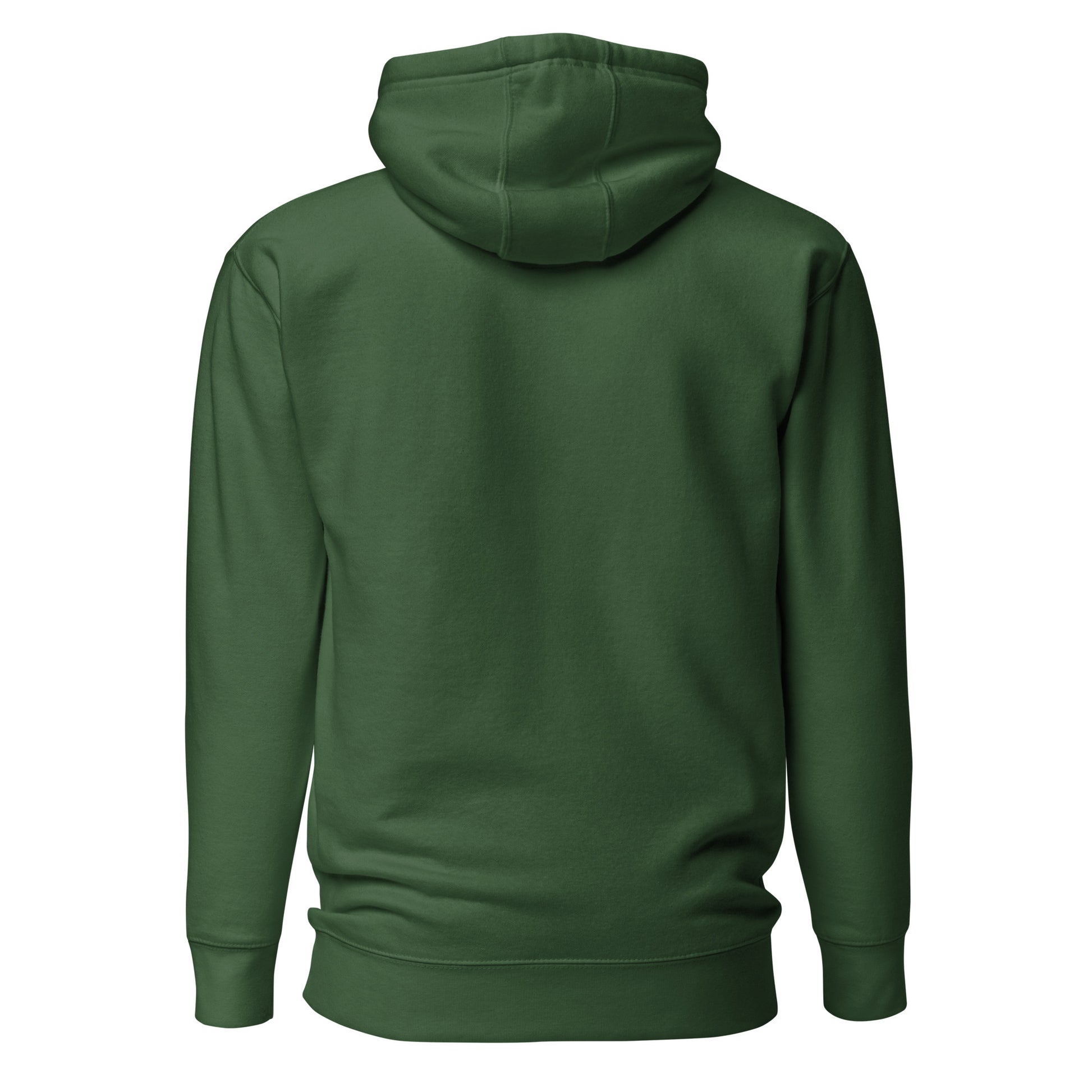 Back view of a women's forest green hoodie by Wizard Prints Shop