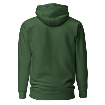 Back view of a women's forest green hoodie by Wizard Prints Shop