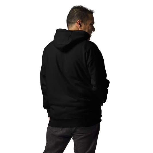 A Wizard Prints men's graphic rebel hoodie in black - plain back view