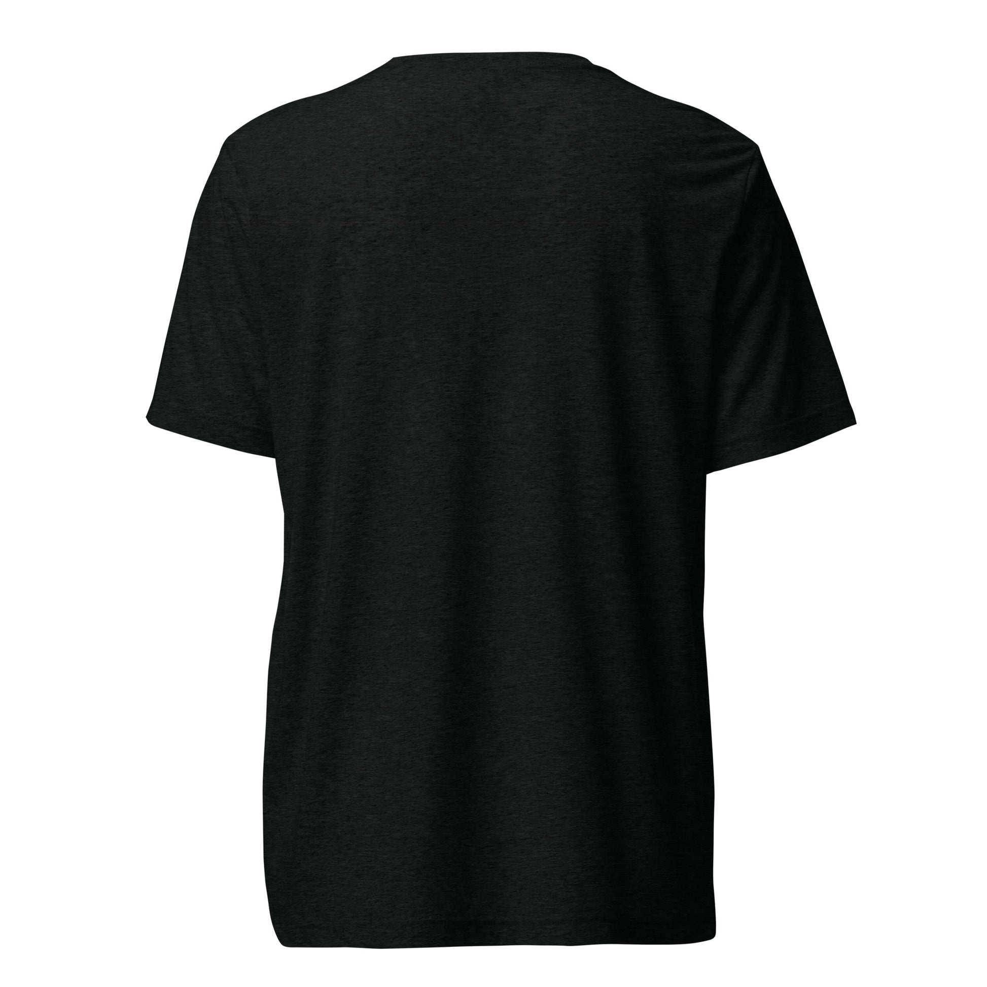 Back view of a men's black t-shirt by Wizard Prints Shop