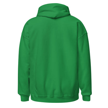 Back view of a men's green hoodie by Wizard Prints Shop