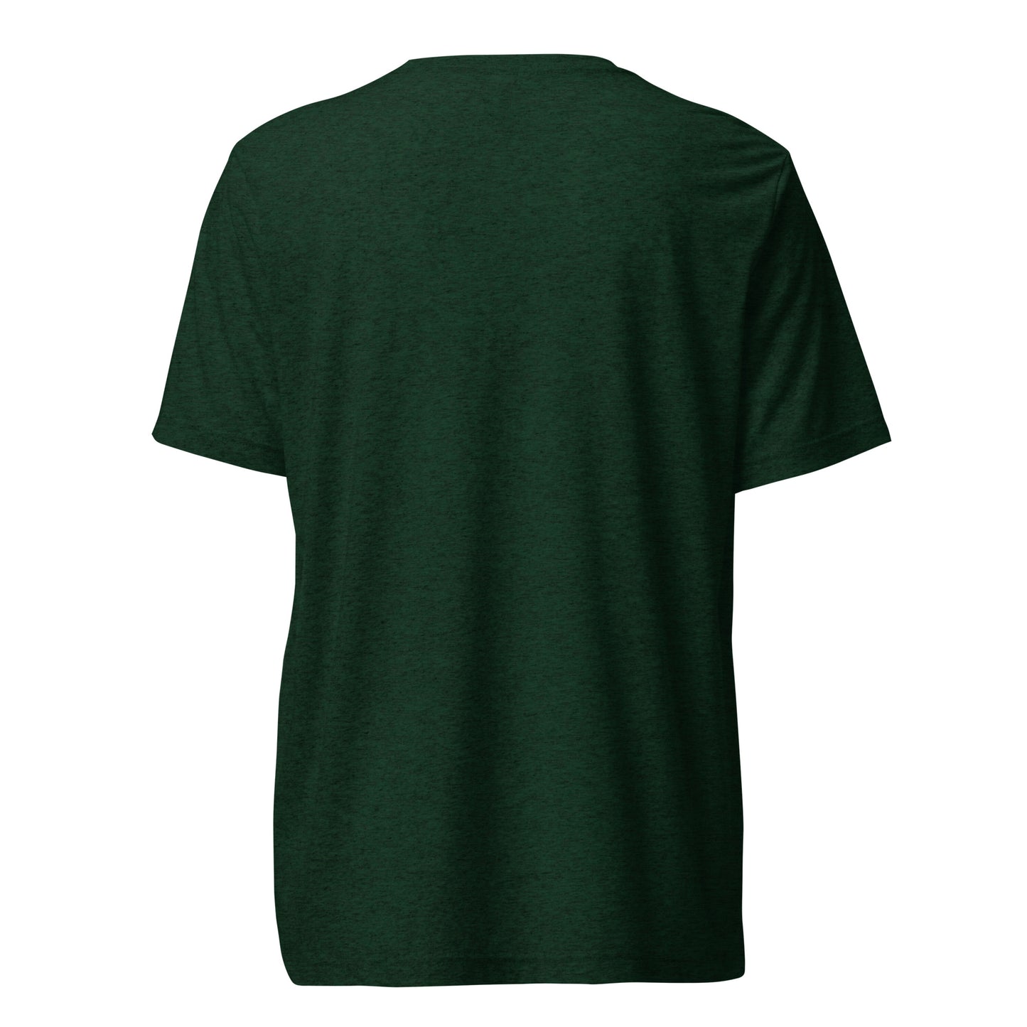 Back view of a men's green t-shirt by Wizard Prints Shop