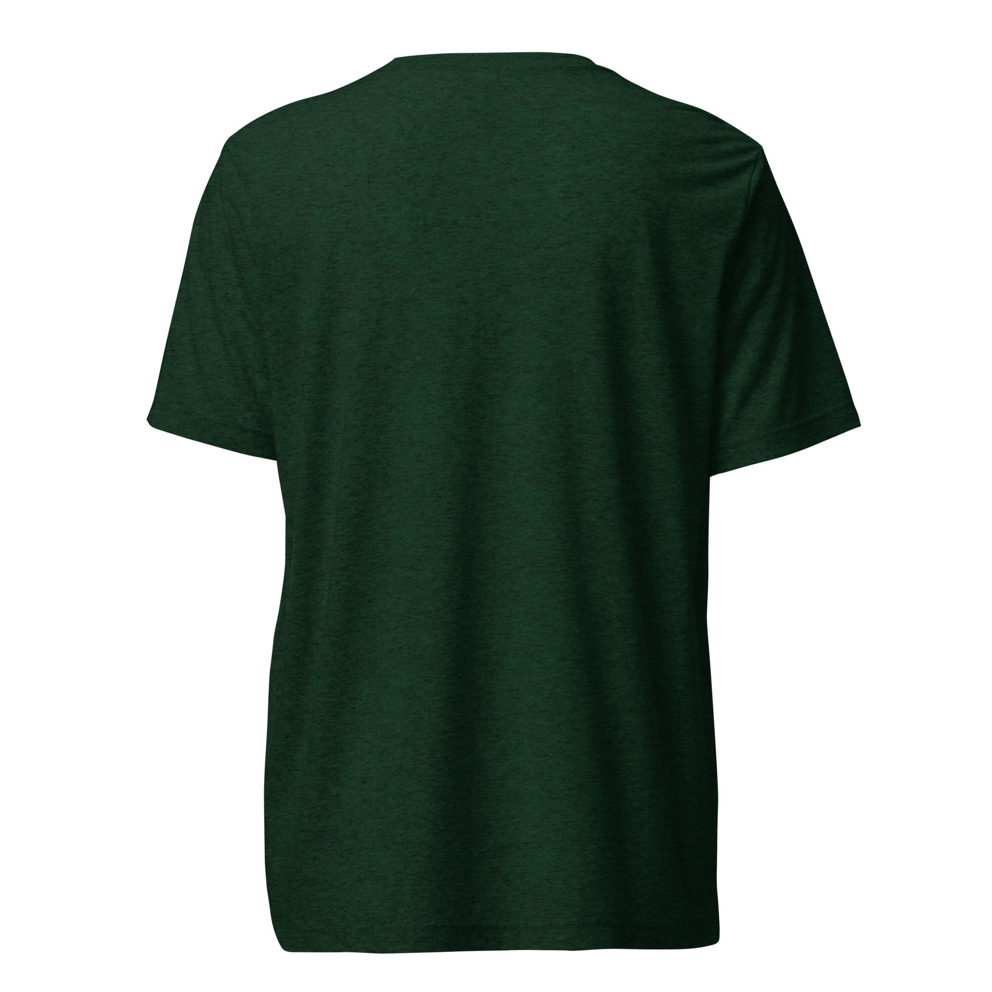 Back view of a men's green t-shirt by Wizard Prints Shop