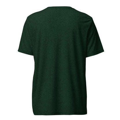 Back view of a men's green t-shirt by Wizard Prints Shop