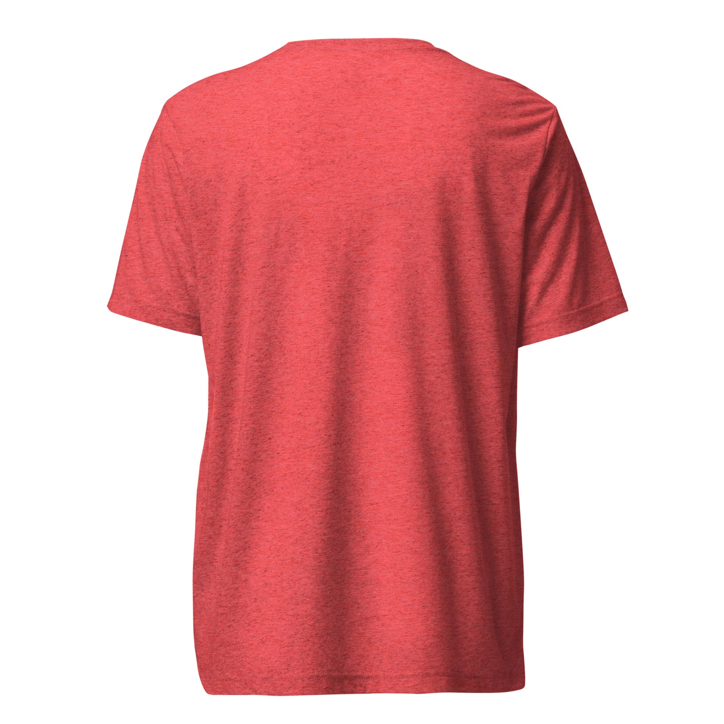 Back view of a men's red t-shirt by Wizard Prints Shop