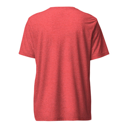 Back view of a men's red t-shirt by Wizard Prints Shop