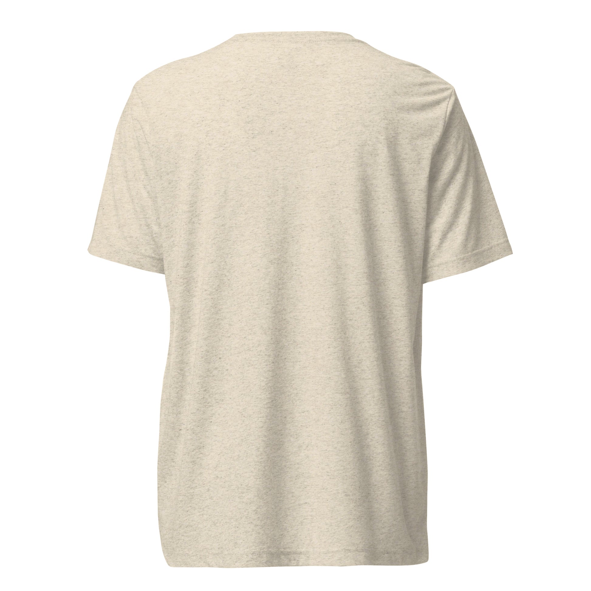 Back view of a unisex beige t-shirt by Wizard Prints Shop