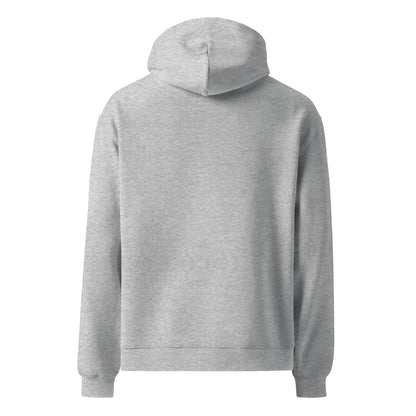 Back view of a unisex grey hoodie by Wizard Prints Shop
