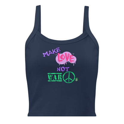 Women's tank top with Make Love Not War slogan part of the Festival Outfit Ideas from Wizard Prints Shop