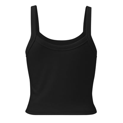 Back view of a women's black tank top. Design by Wizard Prints.