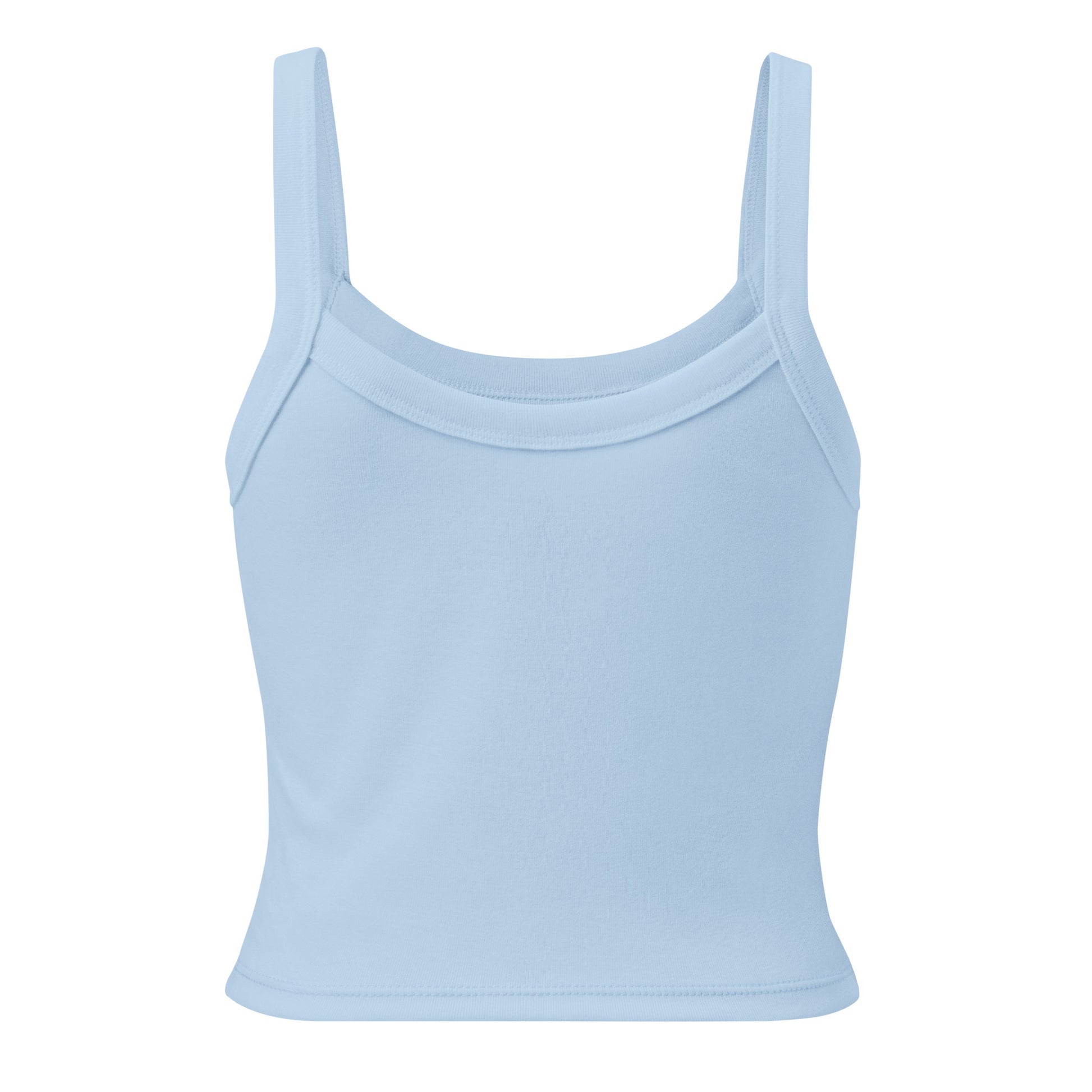 Back view of a women's blue tank top by Wizard Prints Shop