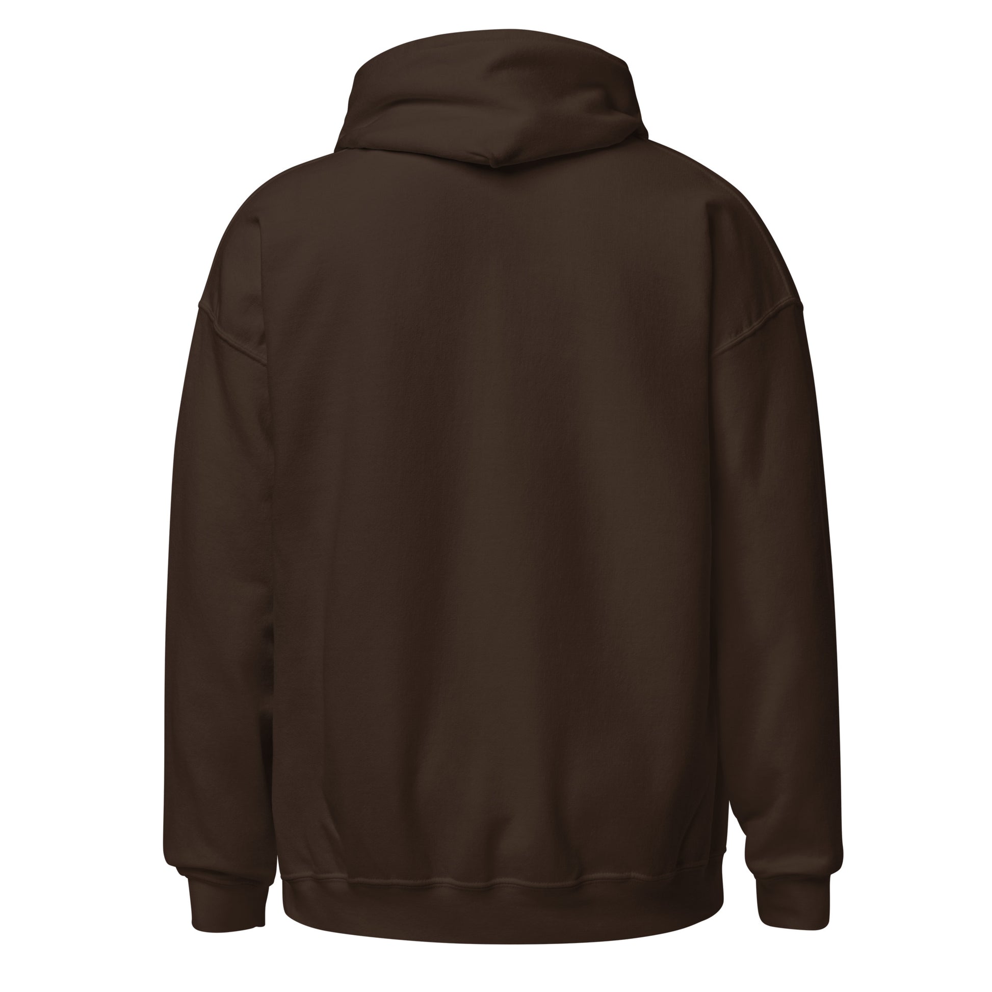 Back view of a women's brown hoodie by Wizard Prints Shop
