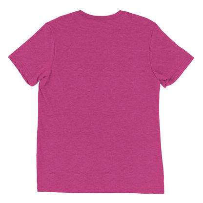 The back view of a women's festival graphic t-shirt in pink from Wizard Prints Shop