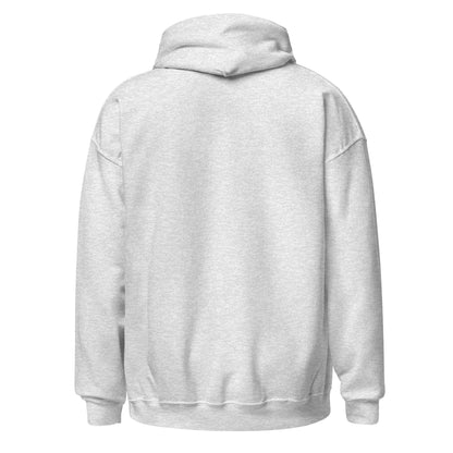 Back view of a women's grey hoodie by Wizard Prints