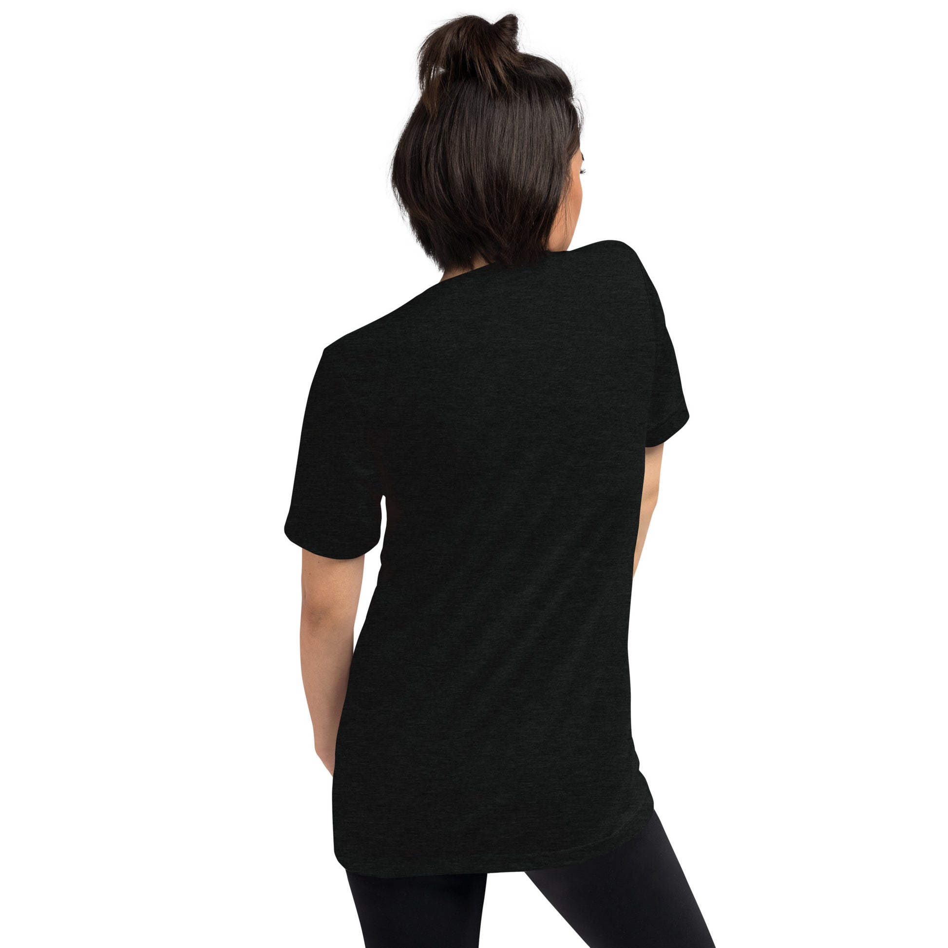 A Wizard Prints women's graphic rebel t-shirt in black - back view