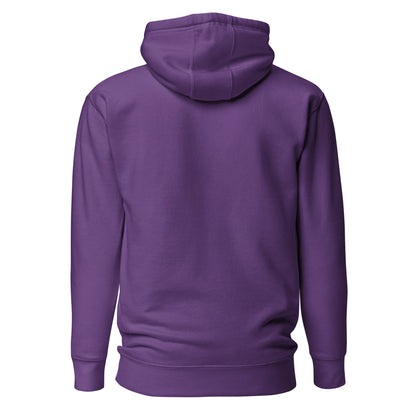 Back view of a women's purple hoodie by Wizard Prints Shop