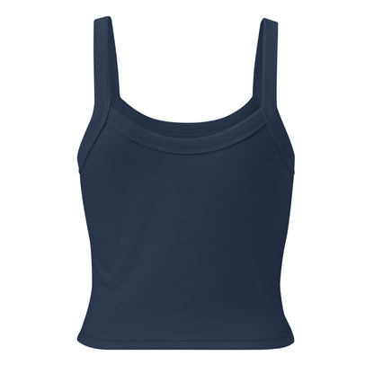 Back view of a women's navy tank top by Wizard Prints Shop
